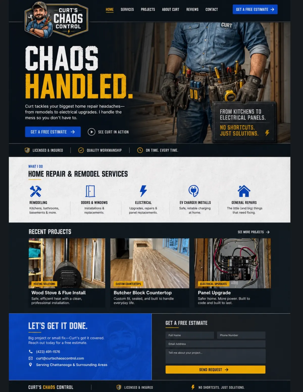Curt’s Chaos Control website project preview