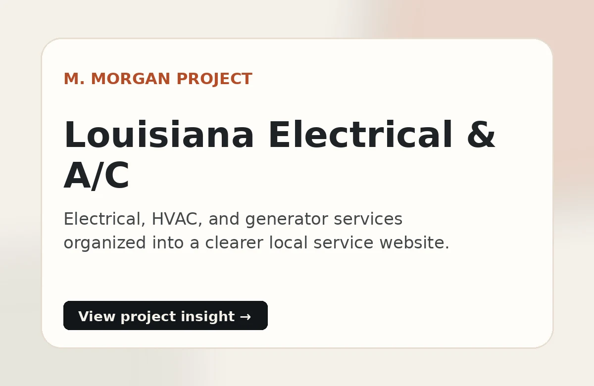 Louisiana Electrical and A/C website project preview